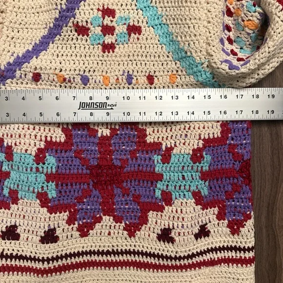 Adolfo Colorful Crochet Cardigan Sweater - Picture 8 of 8